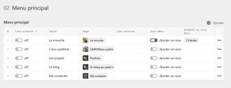 Exemple de constructeur de menu Kirby CMS