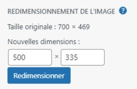 Outils de redimensionnement de WordPress